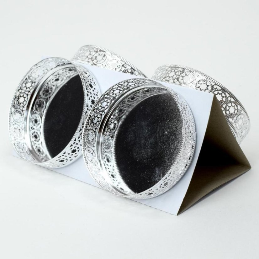 Kerzenständer Kreisornament Silber 4 Stk (akce)