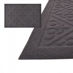Mat 40x60 cm guma + tekstil siv ORNAMENT brez robov