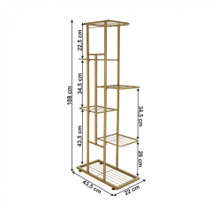 Fém virágállvány, arany, BAMIR TYP 3