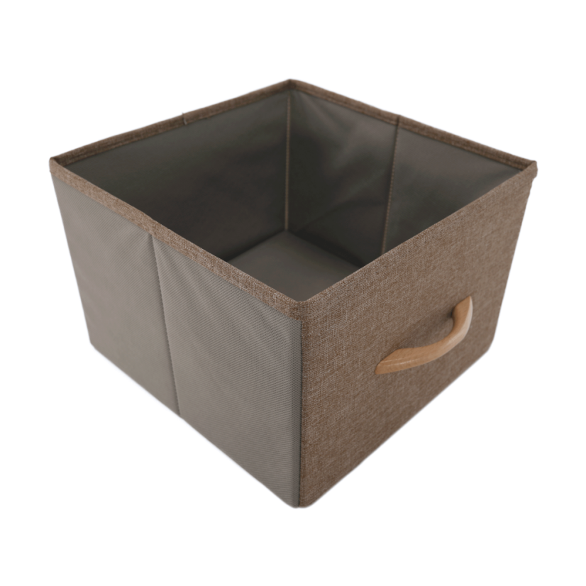 Kommode mit Stoffschubladen, beige/braun, HAZEL TYP 1