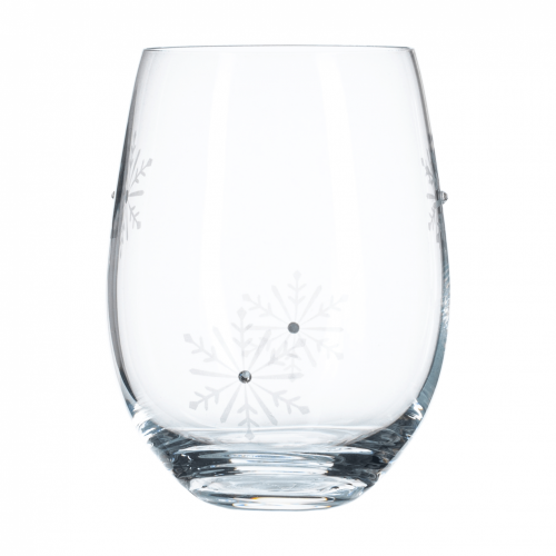 TEMPO-KONDELA SNOWFLAKE STRIK, Gläser, 4er-Set, mit Kristallen, 530 ml