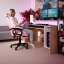 Büro-/Gamingstuhl mit RGB-LED-Hintergrundbeleuchtung, rosa/weiß, JOVELA