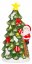 Božični okras MagicHome, Drevo z Božičkom, LED, terakota, 11x8,7x21,8 cm