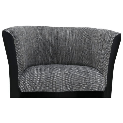 Krzesło klubowe, czarna ekoskóra/ szara tkanina szenilowa Lava 5, CUBA