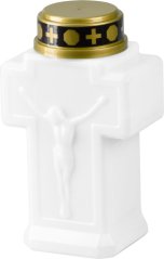 Svijeća MagicHome, križ, LED, za grob, bijela, 2xAA, 15x9 cm, (dio pakiranja 2xAA)