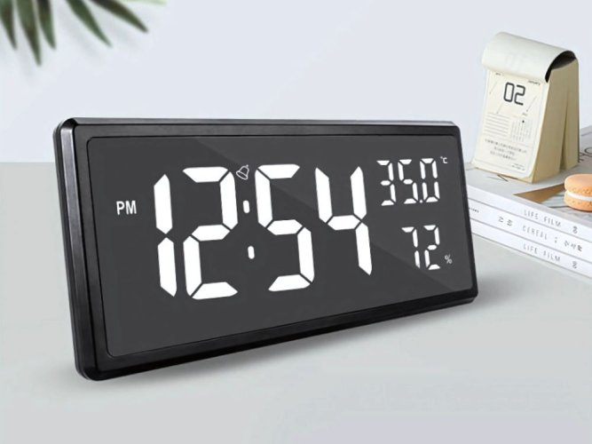 Elektronický budík digitálny led stojaci prívesok teplota vlhkosť