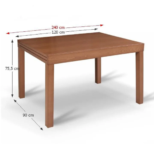 Stół do jadalni, składany, wiśnia, 120-240x90 cm, FARO