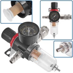 Ociekacz z manometrem i regulatorem ciśnienia 1/4", GEKO