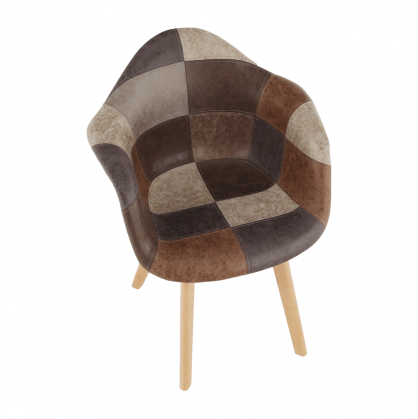 Designer-Sessel, Patchwork/Buche, TRYST