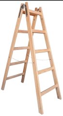 Rebrík drevený dvojdielny, maliarsky 4 - priečkový, 127 cm, VASKO