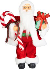 Dekorácia MagicHome Vianoce, Santa, s darčekom, červený, 60 cm (akce)