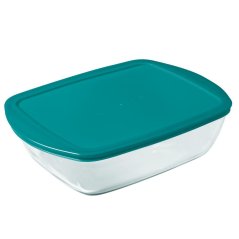 Cutie pentru alimente cu capac dreptunghiular, 28x20x8cm, 2,5L, sticlă transparentă PYREX