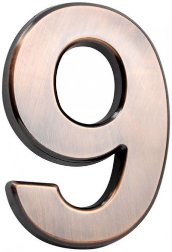 MagicHome številka ´9´, doma, z lepilnim trakom, bron, 70x100 mm, ABS