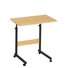 Verstellbarer PC-Tisch mit Rollen, Eiche/Schwarz, JUSTUS