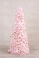 Dekorace MagicHome Vánoce, Stromeček z chmýří, růžový, 22x46 cm