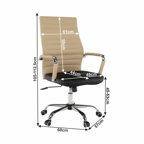 Irodai szék, bézs/fekete, DRUGI TYP 1