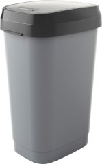 Kosz na śmieci KIS Dual Swing L, 50L, szary, 42x30,5x61 cm, na śmieci