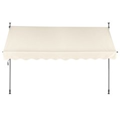Balkónová slnečná clona 300x120 cm, výškovo nastaviteľná, vodotesná s ručnou kľukou béžová MultiGarden