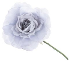 MagicHome Blume, Pfingstrose, blaugrau, Stiel, Blütengröße: 16 cm, Blütenlänge: 24 cm, Packung. 6 Stk