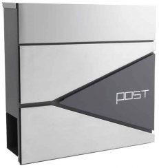 Poštovní schránka nerezová-antracyt, 37x36x11cm, XL-TOOLS
