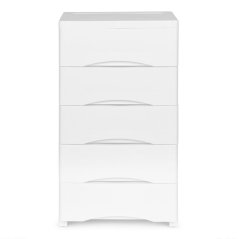 Regál s 5 zásuvkami na kolieskach - biely