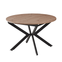 Raztegljiva jedilna miza, hrast artisan/črna, 100x100-140x75 cm, ABERO TIP 1