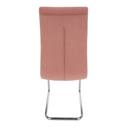 Scaun de masă, ţesătură de catifea roz / crom, SALOMA NEW