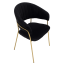 Designer-Esszimmerstuhl, schwarzer Samtstoff/Gold-Chrom-Gold, DASMIN TYP 1