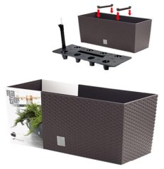 Önöntöző doboz 50 cm barna RATAN KLC betéttel