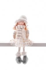 Decor de Crăciun MagicHome, Fetiță cu fustă cu buline, 33 cm