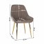 Jídelní židle, šedohnědá Taupe/gold chrom-zlatý, PERLIA