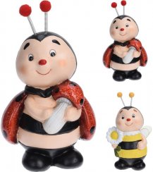 Figurka pszczoła/biedronka 12x9x21 cm mieszanka ceramiczna