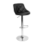 Barhocker, schwarzes Kunstleder/Chrom, MARID NEU