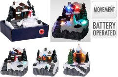 Dekorácia dedinka LED pohyblivá 11 cm mix