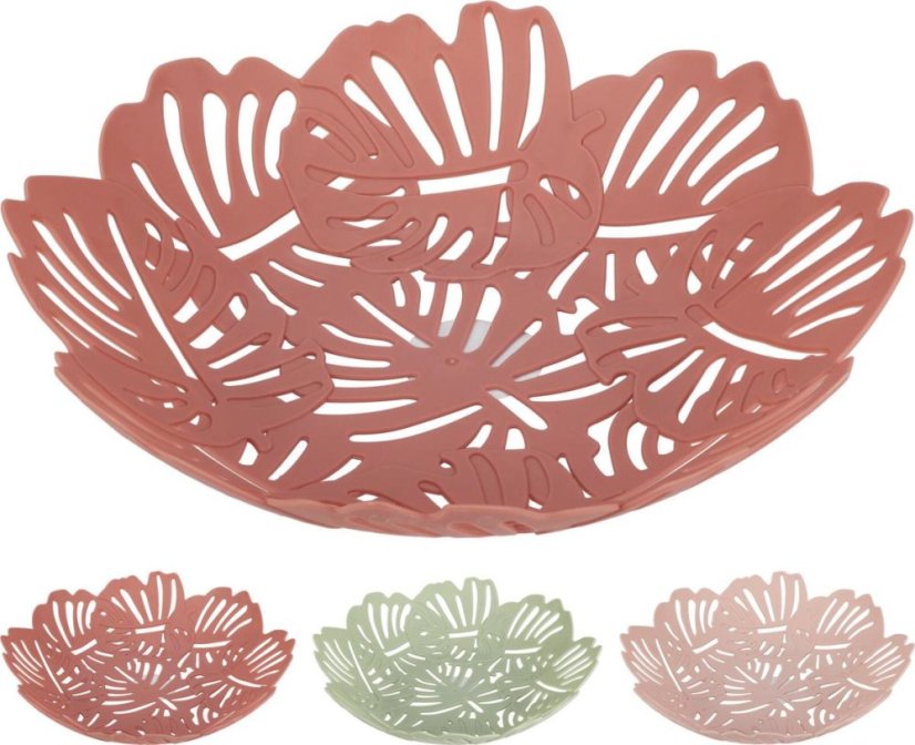 Košík na ovocie 27cm, farebný plast