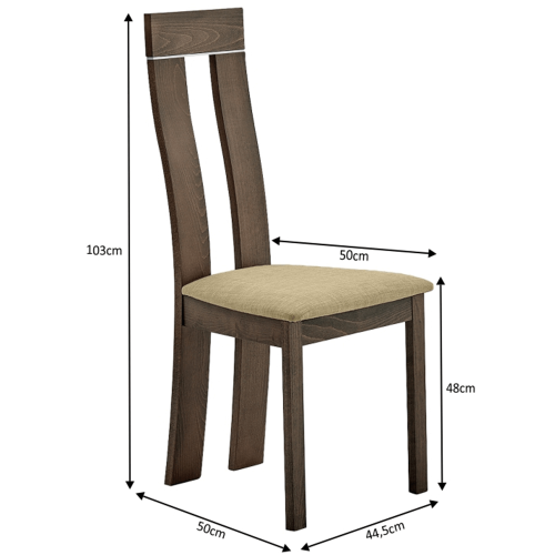 Drvena stolica, tkanina bukva merlot/magnolija smeđa, DESI