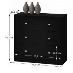 Kommode, schwarz, 3. MAI