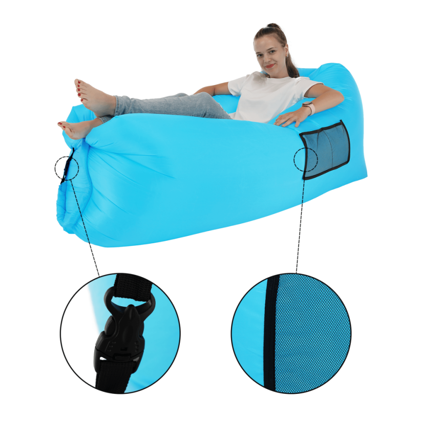 Napihljiva vreča/lazy bag, modra, LEBAG