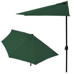 Záhradný slnečník, polostenový slnečník na terasu, 2,7 m, zelený, MultiGarden