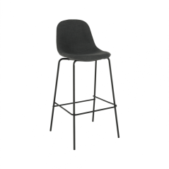 Barhocker, dunkelgrauer Stoff/Metall, MARIOLA 2 NEU