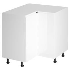 Unterer Eckschrank, Weiß/Weiß Extra Hochglanz, AURORA D90N