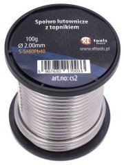 Weichlot Sn97Cu3, Durchmesser 2,0 mm, 100 g, Flussmittel SW26, XL-TOOLS