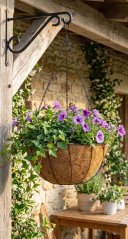 Strend Pro Hanger, Blumentopfhalter, Stahl/Kokos, hängend, mit Kette und Aufhänger, 40 cm