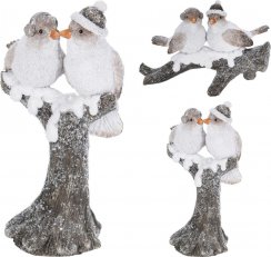 Figurka ptaki na gałązce 11,2x8,7x19,5 cm mieszanka żywicy poliestrowej