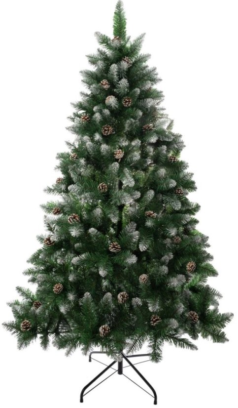 MagicHome Weihnachtsbaum Albero, Tanne, schneebedeckte Enden, mit Tannenzapfen, 180 cm