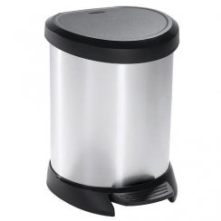 Coș Curver® DECO BIN 15 litri, argintiu/negru, pentru deșeuri