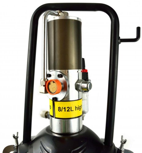 Pneumatischer Schmierstoffgeber, Volumen 16 Liter, 300-400 MPa, Druck 4-8 ​​bar, Förderleistung 0,85 l/min, GEKO