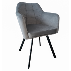 Sessel, grau/schwarzer Samtstoff, ZERON NEW