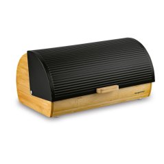 Chlebník NERO bambus+kov 39x25,5x19cm čierny KLC