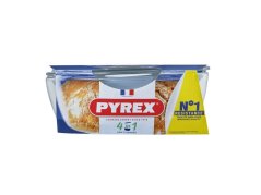 Kerek sütőedény fedővel, 27x23x11cm, 2,3L+0,7L, átlátszó üveg PYREX KLC